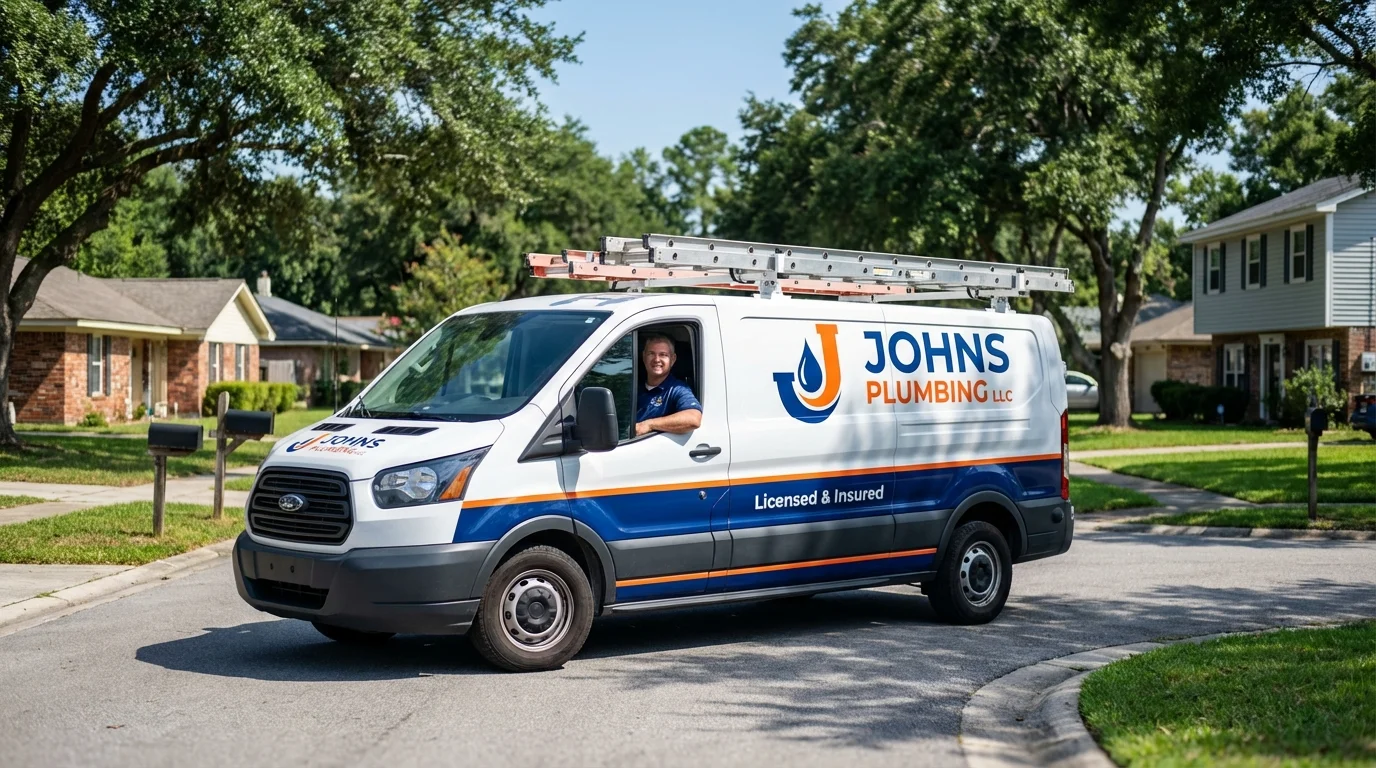 Johns Plumbing LLC service van in Cape May Court House, NJ