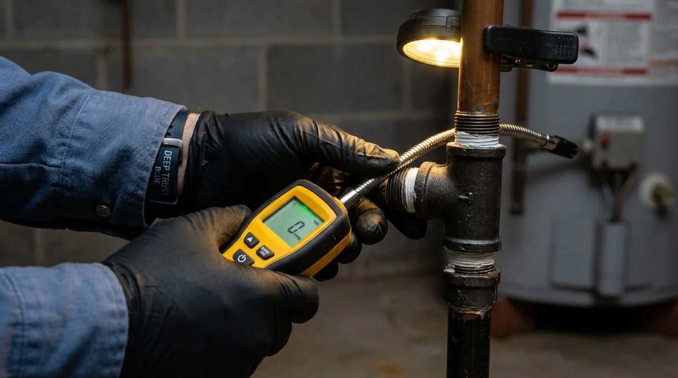 Gas leak detection with electronic sniffer by Johns Plumbing LLC in Cape May Court House