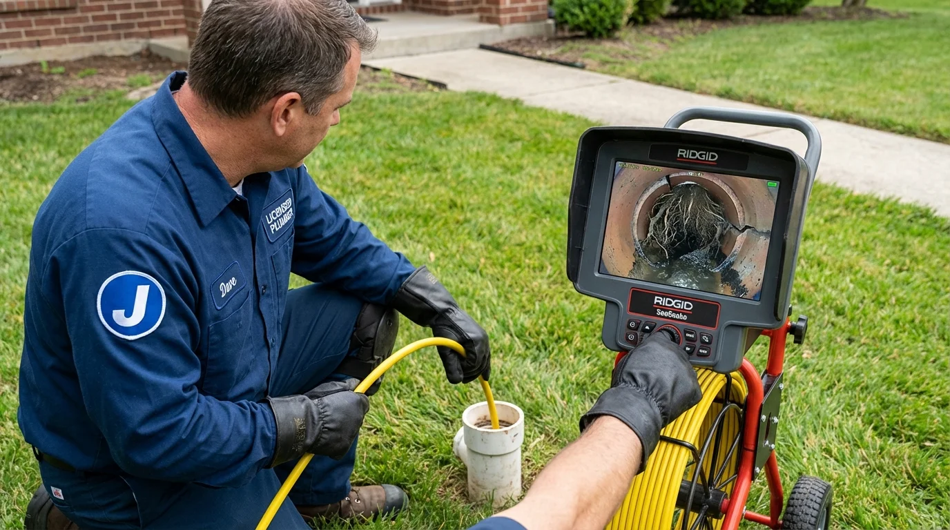 Sewer camera inspection being performed by Johns Plumbing LLC in Cape May Court House